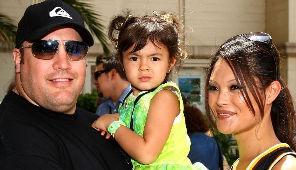 Childhood picture of Sienna-Marie James with her parents Kevin James and Steffiana de la Cruz.